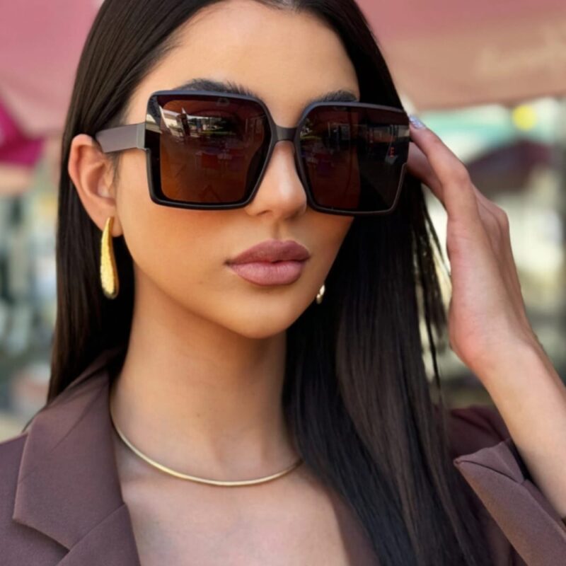 Óculos Maxi Martina polarizado, óculos marrom feminino