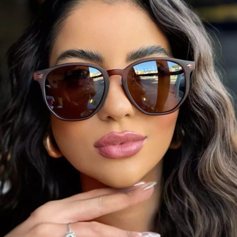 Óculos de sol feminino polarizado, óculos de sol hexagonal polarizado, óculos de sol blogueira Blumenau