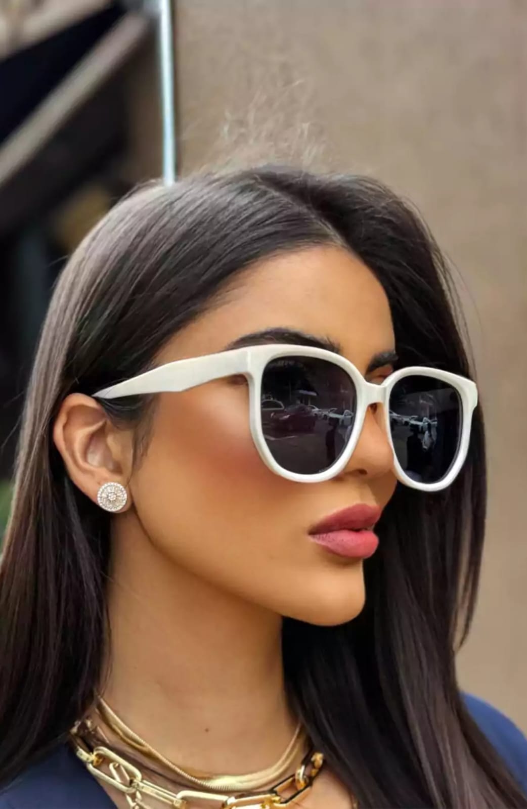 2. Óculos de Sol Redondo Sofia - Creme - Acetato. (Código. 0047)